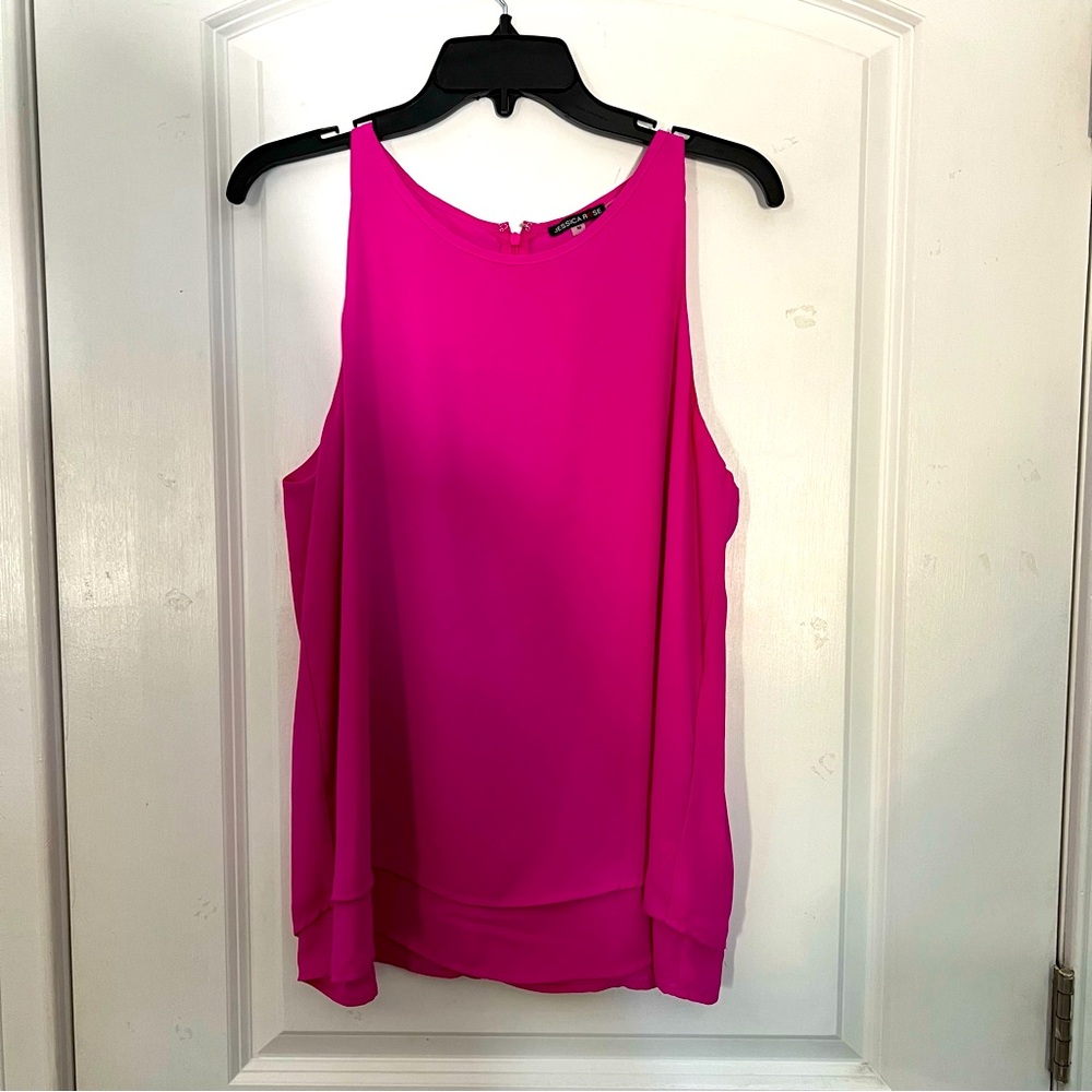 Women’s Dressy Summer Shirt Blouse Size M/Medium Pink Zip up